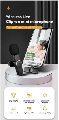  K8 YouTube Wireless Mic Plug & Play Type C Collar Mic Support Android-IOS Microphone